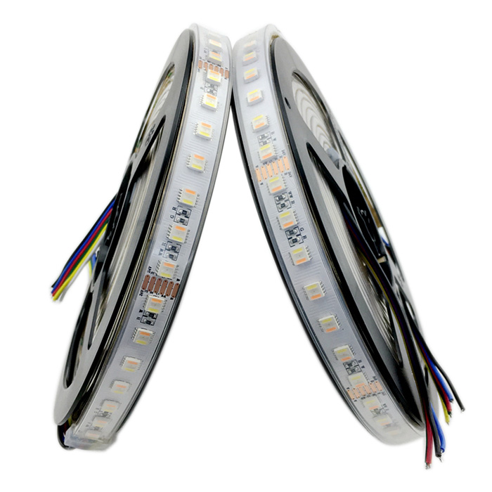 DC12/24V RGB+CCT 5in1 420LEDs Ultra-dense Series 5050SMD RGBWW Flexible LED Tape Lights - 16.4ft Per Reel